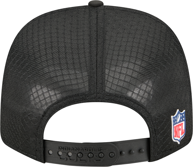 Indianapolis Colts New Era Black 2025 Sideline 9SEVENTY Trucker Adjustable Hat for Men product image 6, provided for visual