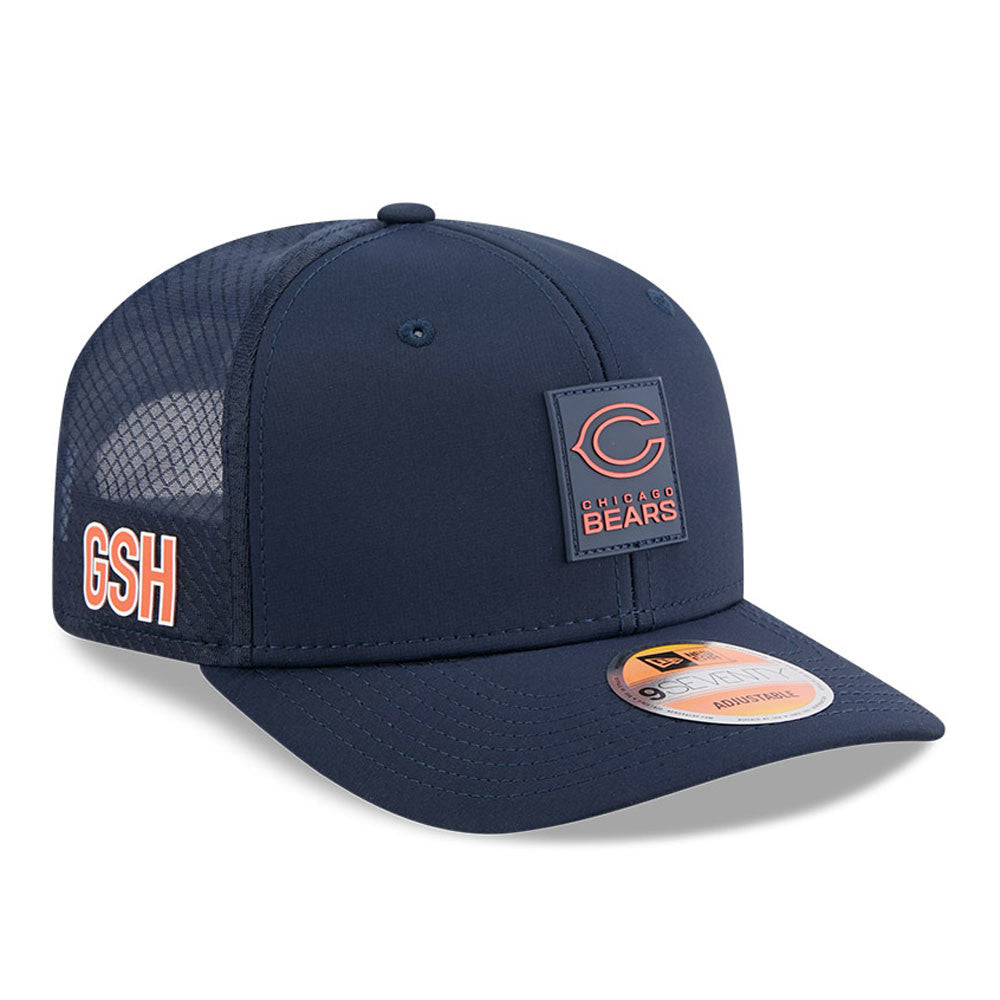 Chicago Bears New Era Navy 2025 NFL Secondary Logo Sideline Heat 9SEVENTY Adjustable Hat for Men product image 3, provided