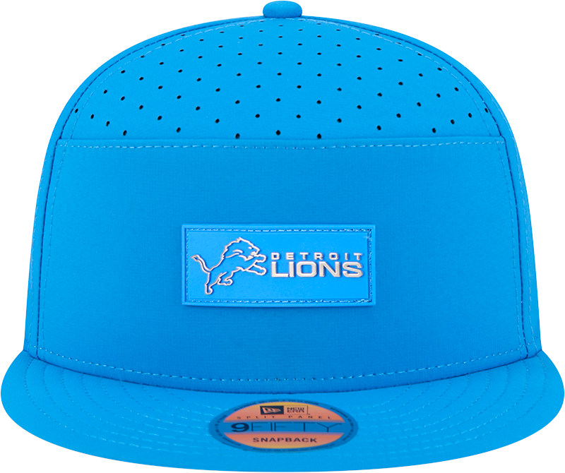 Detroit Lions New Era Blue 2025 Sideline Split Panel 9FIFTY Snapback Hat for Men product image 2, provided for visual