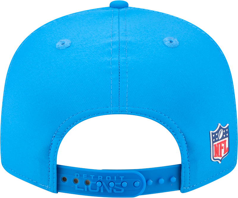Detroit Lions New Era Blue 2025 Sideline Split Panel 9FIFTY Snapback Hat for Men product image 6, provided for visual