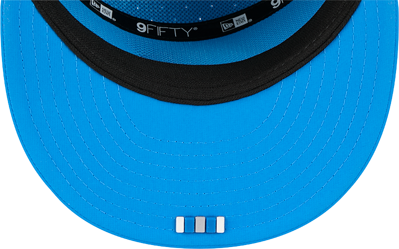 Detroit Lions New Era Blue 2025 Sideline Split Panel 9FIFTY Snapback Hat for Men product image 7, provided for visual