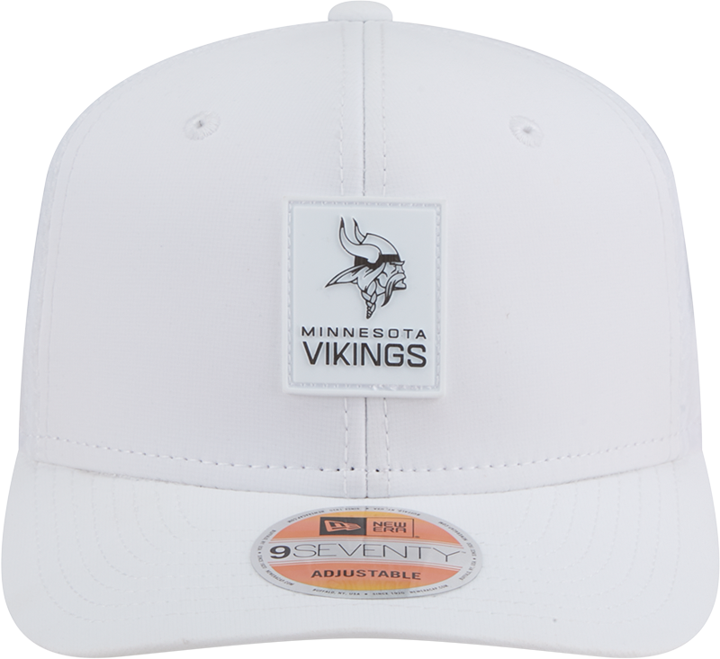 Minnesota Vikings New Era White 2025 Sideline 9SEVENTY Trucker Adjustable Hat for Men product image 2, provided for visual