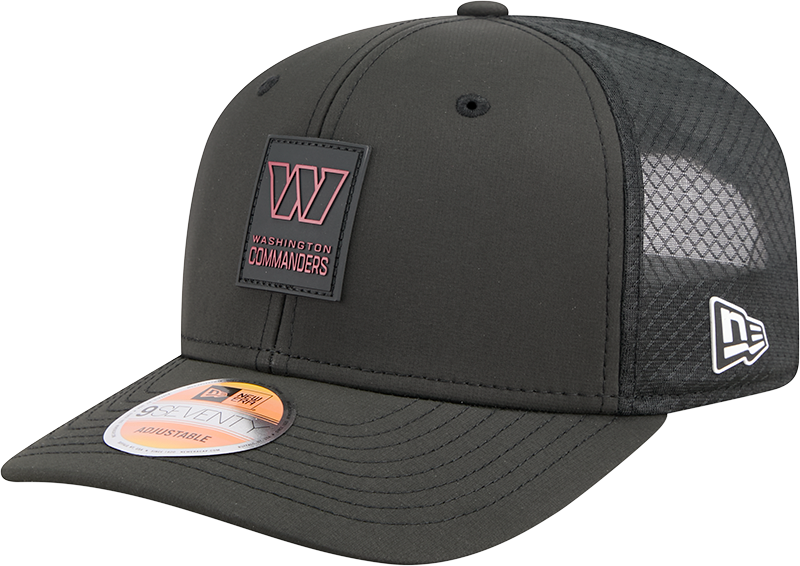 Washington Commanders New Era Black 2025 Sideline 9SEVENTY Trucker Adjustable Hat for Men product image 1, provided for