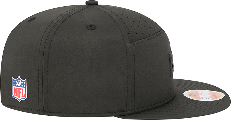 Las Vegas Raiders New Era Black 2025 Sideline Split Panel 9FIFTY Snapback Hat for Men product image 5, provided for visual