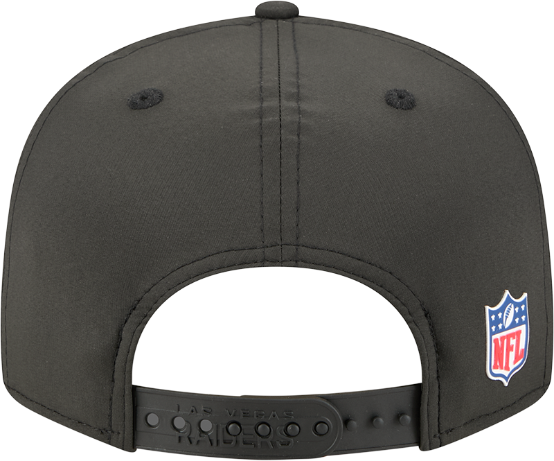 Las Vegas Raiders New Era Black 2025 Sideline Split Panel 9FIFTY Snapback Hat for Men product image 6, provided for visual