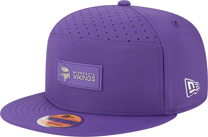 Minnesota Vikings New Era Purple 2025 Sideline Split Panel 9FIFTY Snapback Hat for Men product image 1, provided for visual