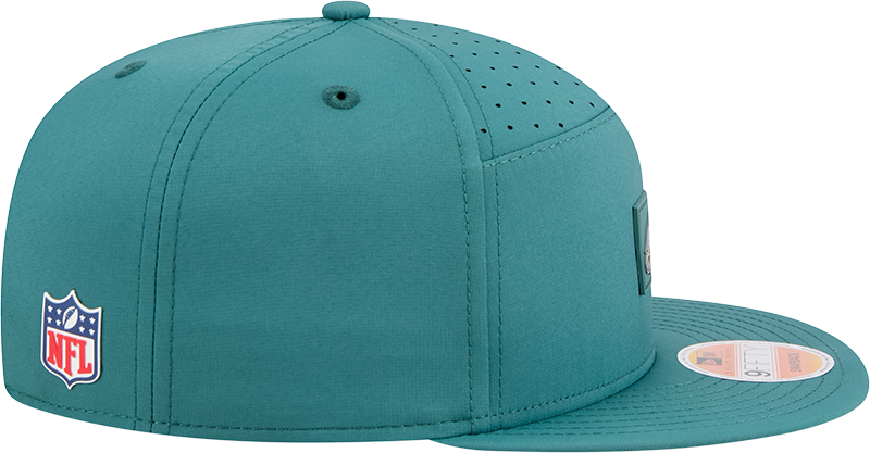 Philadelphia Eagles New Era Green 2025 Sideline Split Panel 9FIFTY Snapback Hat for Men product image 3, provided for visual