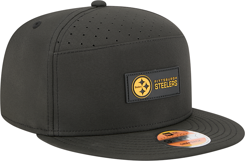Pittsburgh Steelers New Era Black 2025 Sideline Split Panel 9FIFTY Snapback Hat for Men product image 3, provided for visual