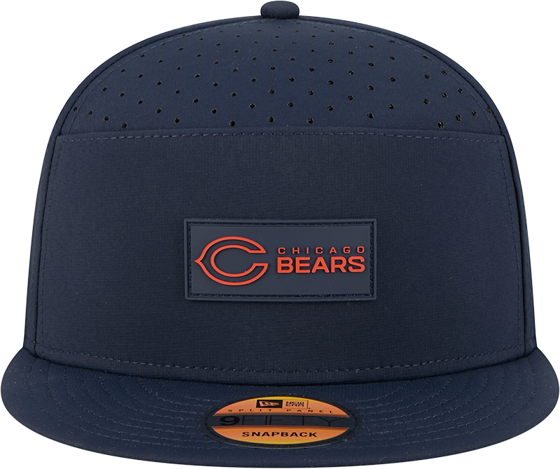 Chicago Bears New Era Navy 2025 Sideline Split Panel 9FIFTY Snapback Hat for Men product image 2, provided for visual