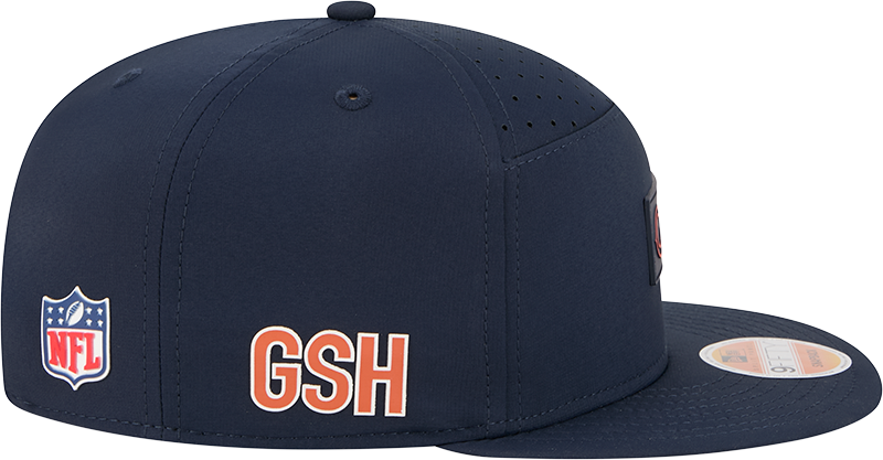Chicago Bears New Era Navy 2025 Sideline Split Panel 9FIFTY Snapback Hat for Men product image 4, provided for visual