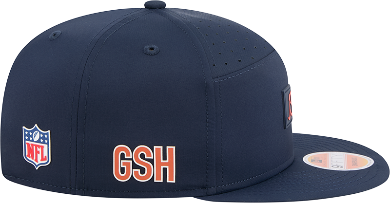 Chicago Bears New Era Navy 2025 B Sideline Split Panel 9FIFTY Snapback Hat for Men product image 4, provided for visual