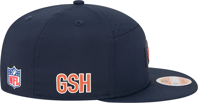 Chicago Bears New Era Navy 2025 Primary Sideline Split Panel 9FIFTY Snapback Hat for Men product image 4, provided for