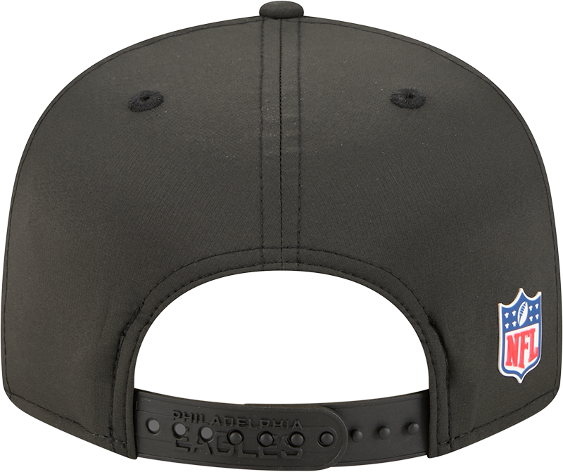 Philadelphia Eagles New Era Black 2025 Sideline Split Panel 9FIFTY Snapback Hat for Men product image 6, provided for visual