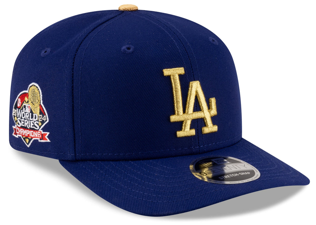 Los Angeles Dodgers Royal Blue New Era MLB Gold Champions 9SEVENTY Stretch Snap Adjustable Hat product image 1, provided for