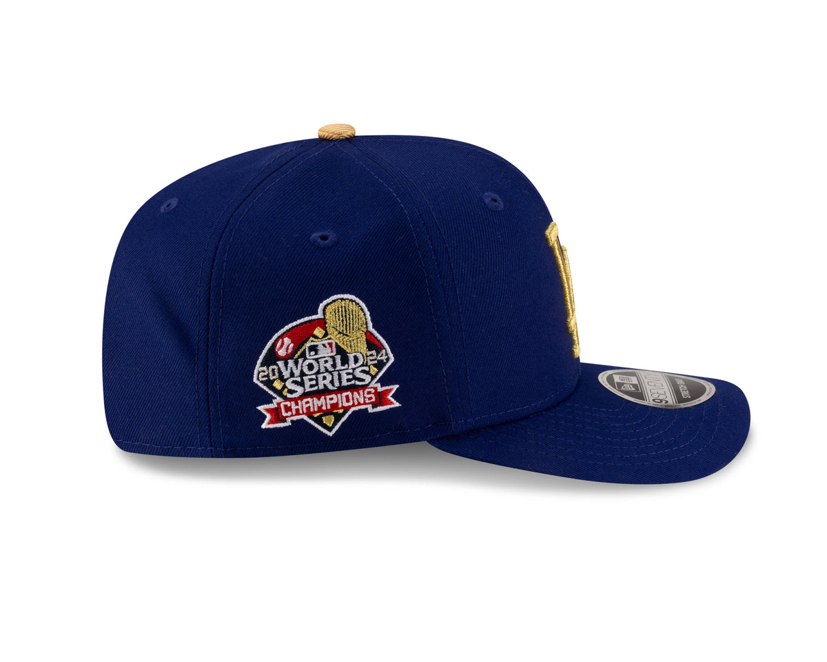 Los Angeles Dodgers Royal Blue New Era MLB Gold Champions 9SEVENTY Stretch Snap Adjustable Hat product image 4, provided for