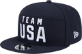 Team USA Olympics New Era Navy Split Panel 9FIFTY Adjustable Snapback Hat product image 1, provided for visual reference and
