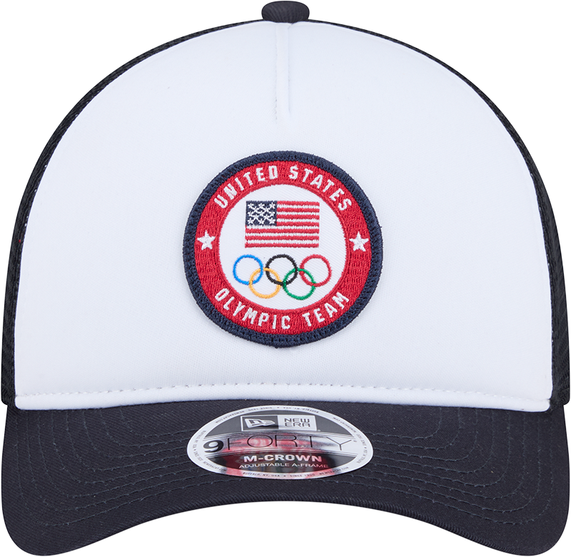 Team USA New Era Olympic 9FORTY A-Frame M-Crown Trucker Adjustable Hat product image 2, provided for visual reference and