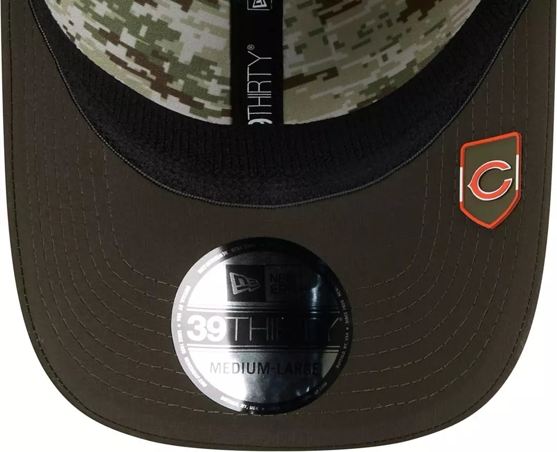 New Era Green Chicago Bears 2025 Salute to Service 39THIRTY Flex Hat-C Logo for Men product image 4, provided for visual