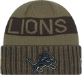 Detroit Lions New Era Green 2025 NFL Sideline Salute To Service Cuffed Knit Hat product image 1, provided for visual
