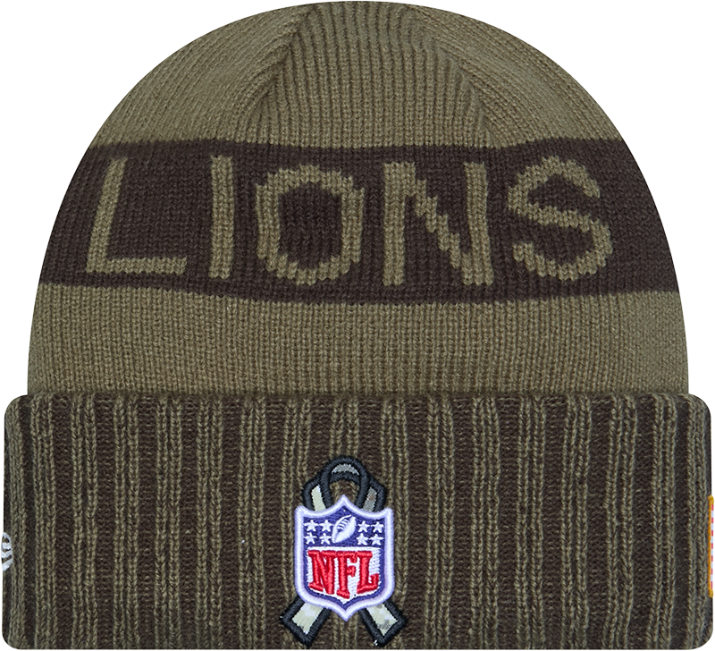 Detroit Lions New Era Green 2025 NFL Sideline Salute To Service Cuffed Knit Hat product image 3, provided for visual