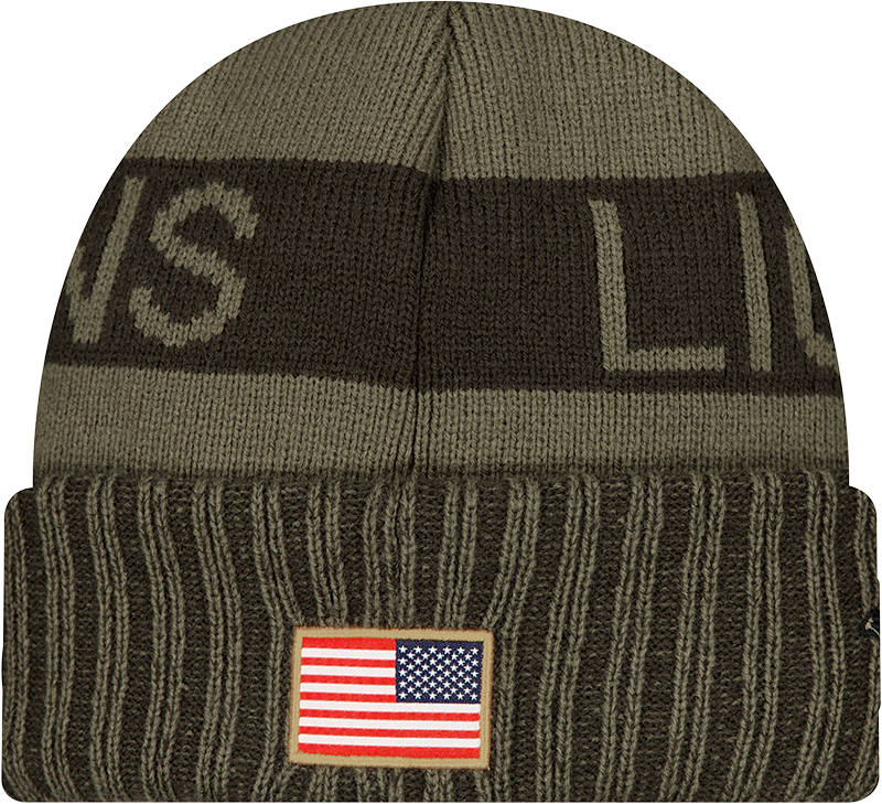 Detroit Lions New Era Green 2025 NFL Sideline Salute To Service Cuffed Knit Hat product image 4, provided for visual
