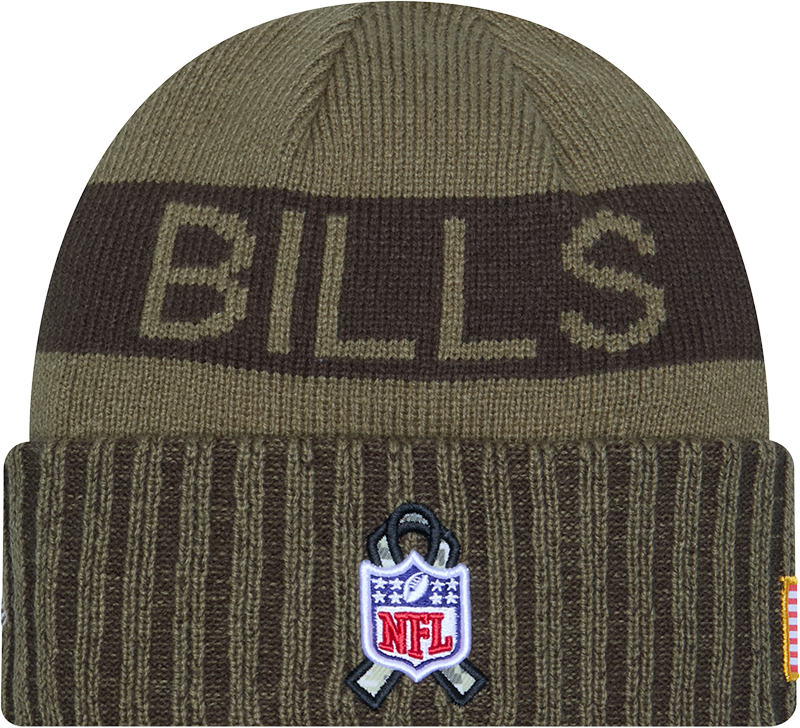 Buffalo Bills New Era Green 2025 NFL Sideline Salute To Service Cuffed Knit Hat product image 3, provided for visual