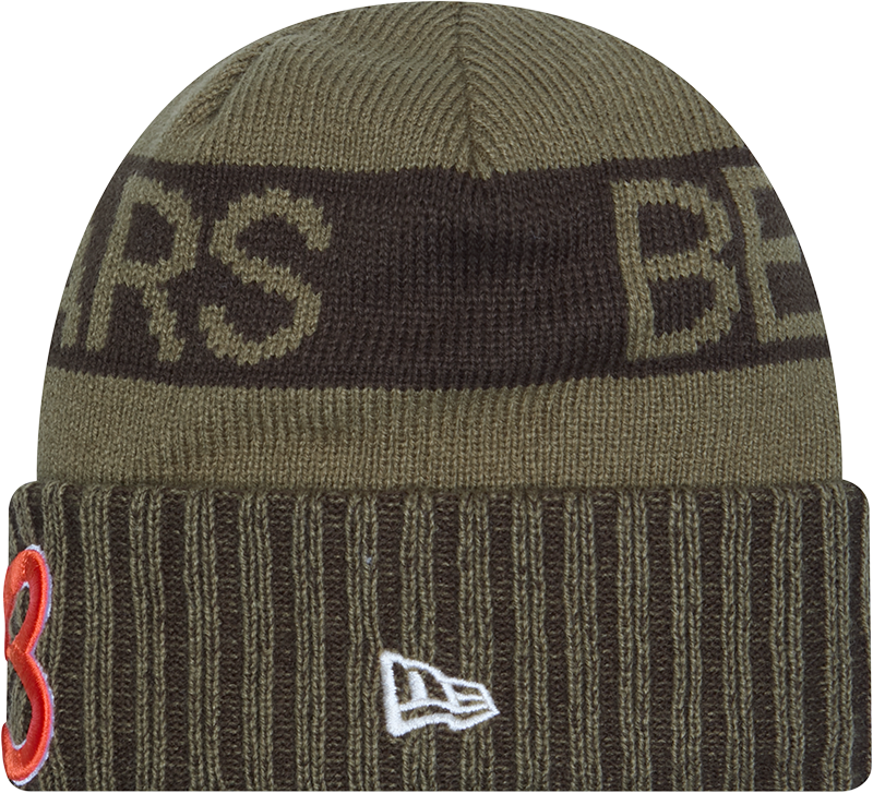 Chicago Bears New Era Green 2025 NFL Sideline Salute To Service B Cuffed Knit Hat product image 2, provided for visual