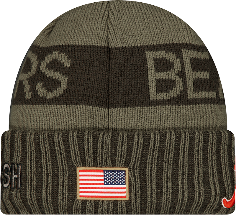 Chicago Bears New Era Green 2025 NFL Sideline Salute To Service B Cuffed Knit Hat product image 4, provided for visual