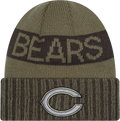 Chicago Bears New Era Green 2025 NFL Sideline Salute To Service C Cuffed Knit Hat product image 1, provided for visual