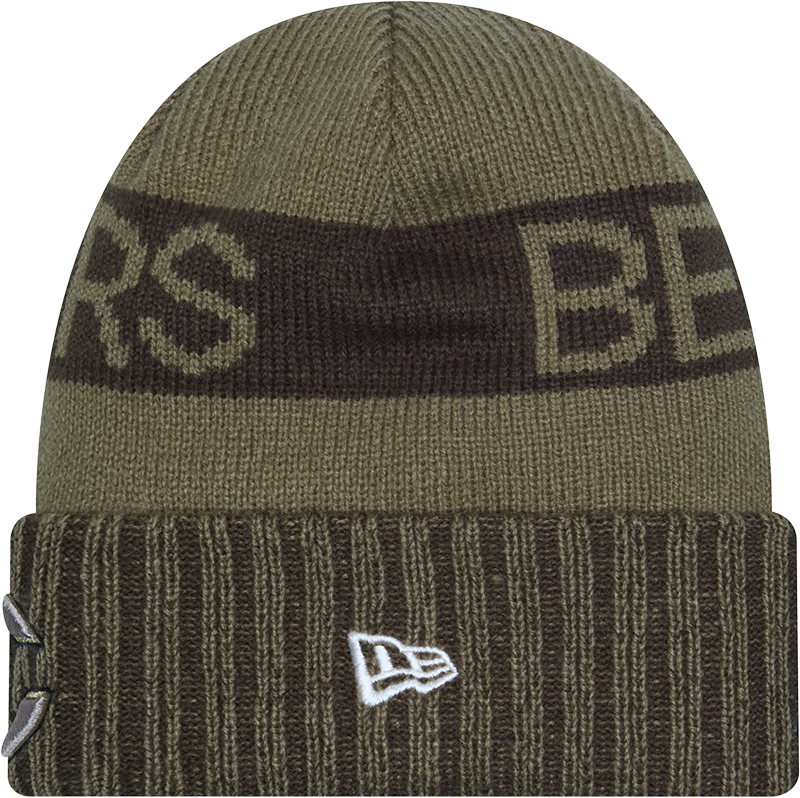 Chicago Bears New Era Green 2025 NFL Sideline Salute To Service C Cuffed Knit Hat product image 2, provided for visual