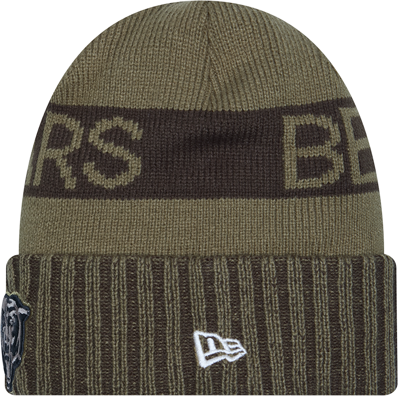 Chicago Bears New Era Green 2025 NFL Sideline Salute To Service Cuffed Knit Hat product image 2, provided for visual
