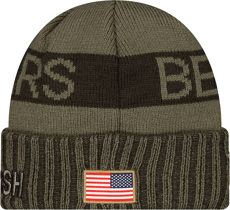 Chicago Bears New Era Green 2025 NFL Sideline Salute To Service Cuffed Knit Hat product image 4, provided for visual