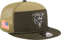 Chicago Bears New Era Green 2025 Salute To Service Sideline Split Panel 9FIFTY Snapback Trucker Hat for Men product image 1,