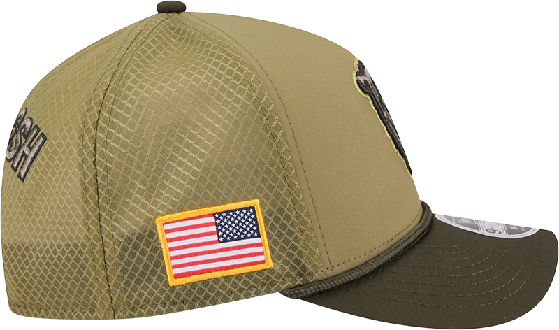 Chicago Bears New Era Green 2025 NFL Salute To Service Sideline 9FORTY M-Crown Adjustable Hat for Men product image 5,
