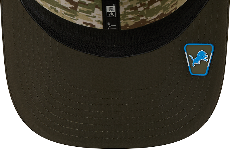 Detroit Lions New Era Green 2025 Salute To Service Sideline 9SEVENTY Trucker Adjustable Hat for Men product image 7,