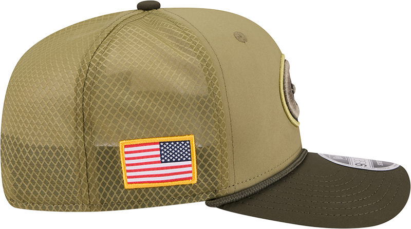 Green Bay Packers New Era Green 2025 Salute To Service Sideline 9SEVENTY Trucker Adjustable Hat for Men product image 5,