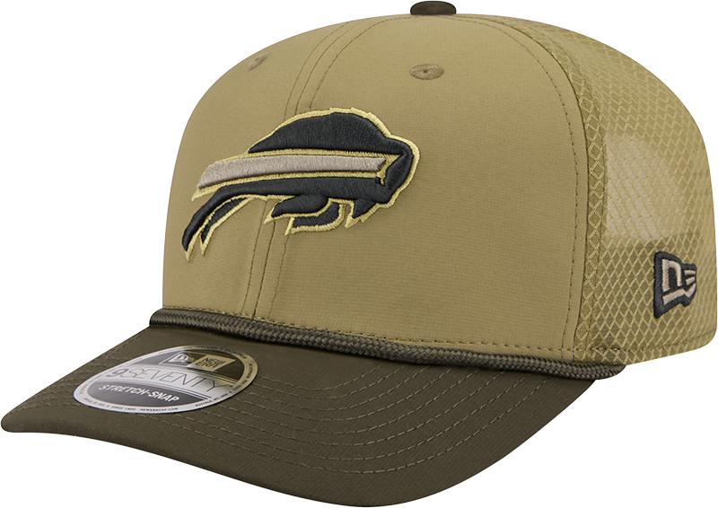 Buffalo Bills New Era Green 2025 Salute To Service Sideline 9SEVENTY Trucker Adjustable Hat for Men product image 3,