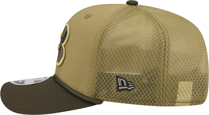 Cincinnati Bengals New Era Green 2025 Salute To Service Sideline 9SEVENTY Trucker Adjustable Hat for Men product image 4,