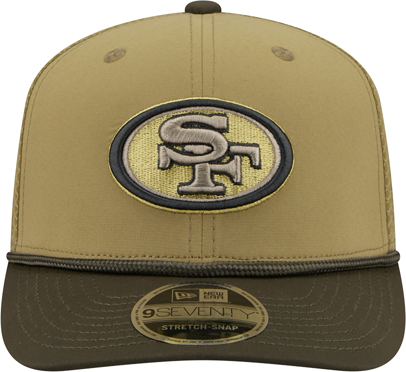San Francisco 49ers New Era Green 2025 Salute To Service Sideline 9SEVENTY Trucker Adjustable Hat for Men product image 2,