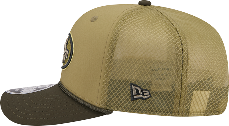 San Francisco 49ers New Era Green 2025 Salute To Service Sideline 9SEVENTY Trucker Adjustable Hat for Men product image 4,
