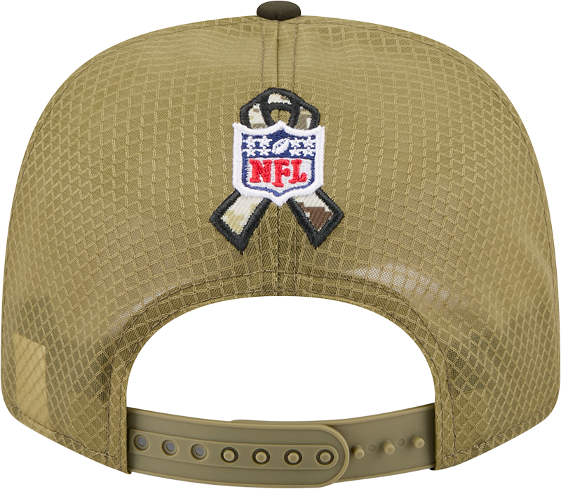San Francisco 49ers New Era Green 2025 Salute To Service Sideline 9SEVENTY Trucker Adjustable Hat for Men product image 6,