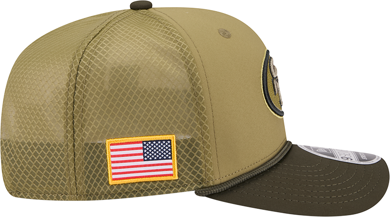 San Francisco 49ers New Era Green 2025 Salute To Service Sideline 9SEVENTY Trucker Adjustable Hat for Men product image 5,