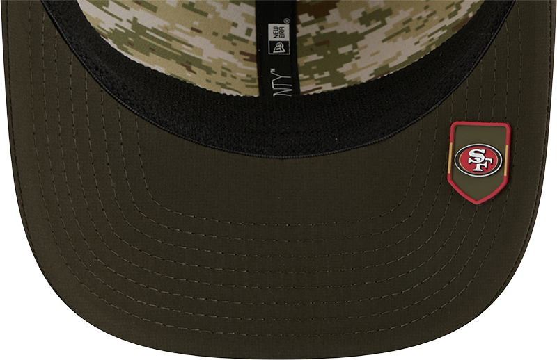 San Francisco 49ers New Era Green 2025 Salute To Service Sideline 9SEVENTY Trucker Adjustable Hat for Men product image 7,