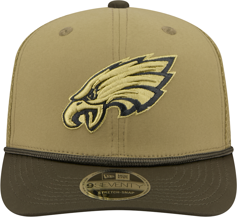 Philadelphia Eagles New Era Green 2025 Salute To Service Sideline 9SEVENTY Trucker Adjustable Hat for Men product image 2,