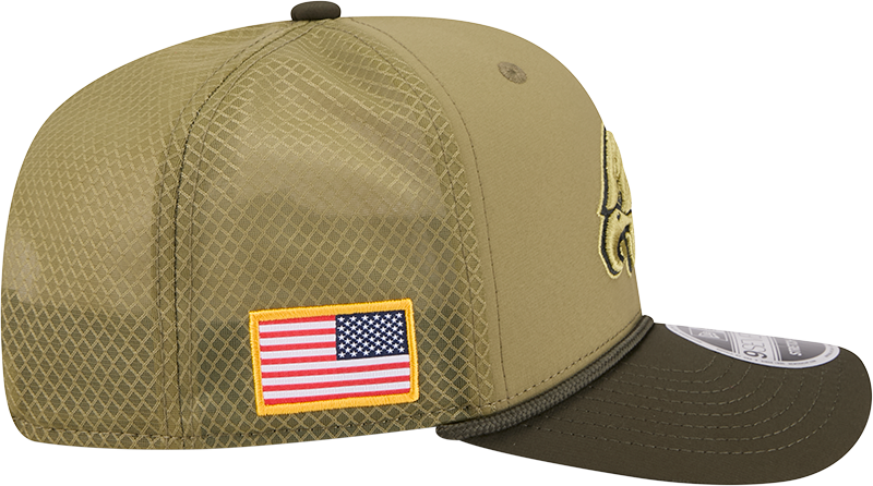 Philadelphia Eagles New Era Green 2025 Salute To Service Sideline 9SEVENTY Trucker Adjustable Hat for Men product image 5,