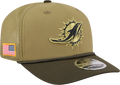 Miami Dolphins New Era Green 2025 Salute To Service Sideline 9SEVENTY Trucker Adjustable Hat for Men product image 1,