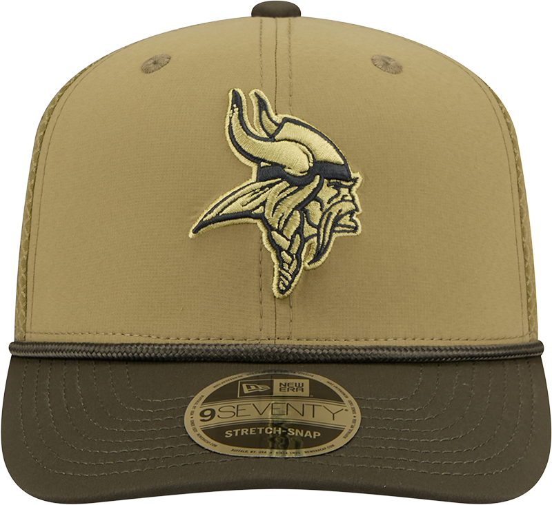 Minnesota Vikings New Era Green 2025 Salute To Service Sideline 9SEVENTY Trucker Adjustable Hat for Men product image 2,