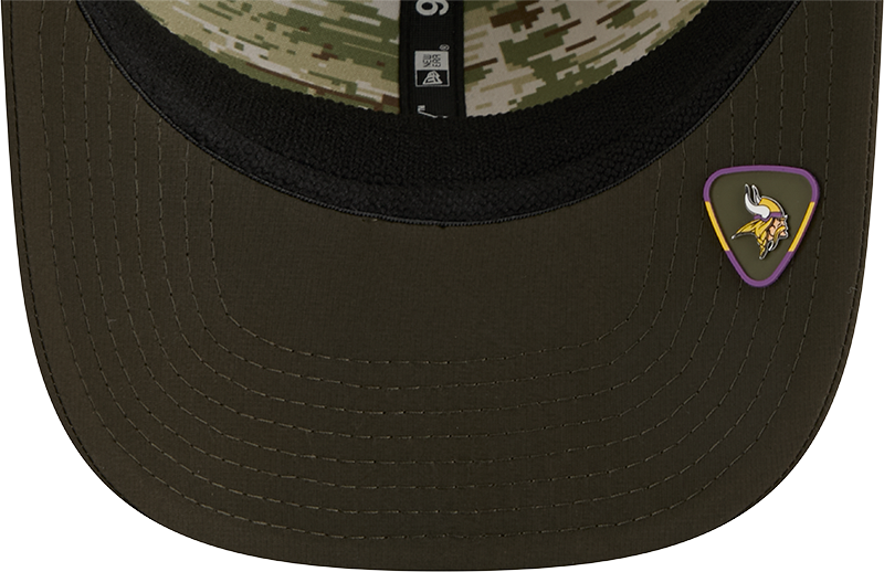 Minnesota Vikings New Era Green 2025 Salute To Service Sideline 9SEVENTY Trucker Adjustable Hat for Men product image 7,