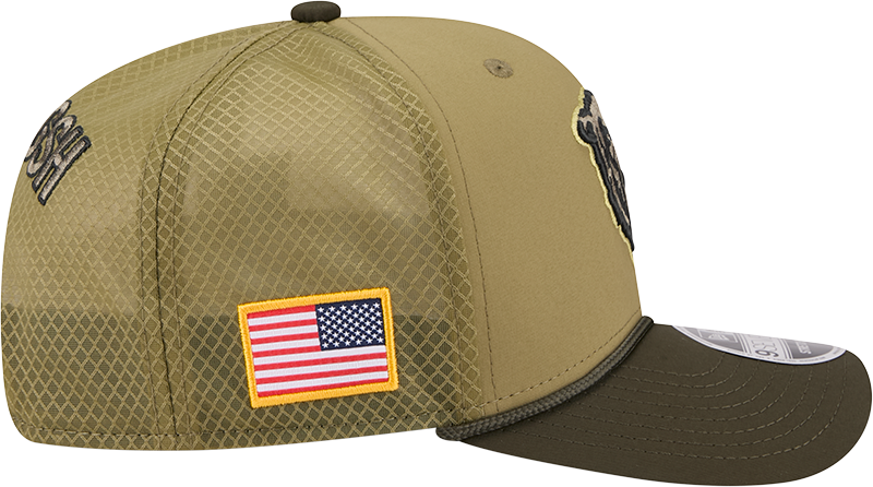 Chicago Bears New Era Green 2025 Salute To Service Sideline 9SEVENTY Trucker Adjustable Hat for Men product image 5,