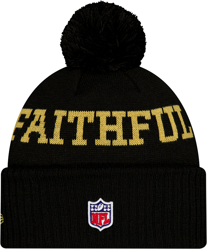 San Francisco 49ers New Era NFL Rivalry Black Cuffed Pom Knit Hat product image 3, provided for visual reference and product